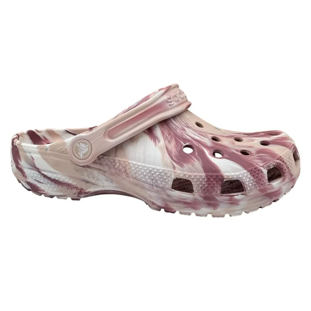 Crocs Youth Girls Marbled Classic Watercolor Clogs Size J6 Slip-on Water Sandal